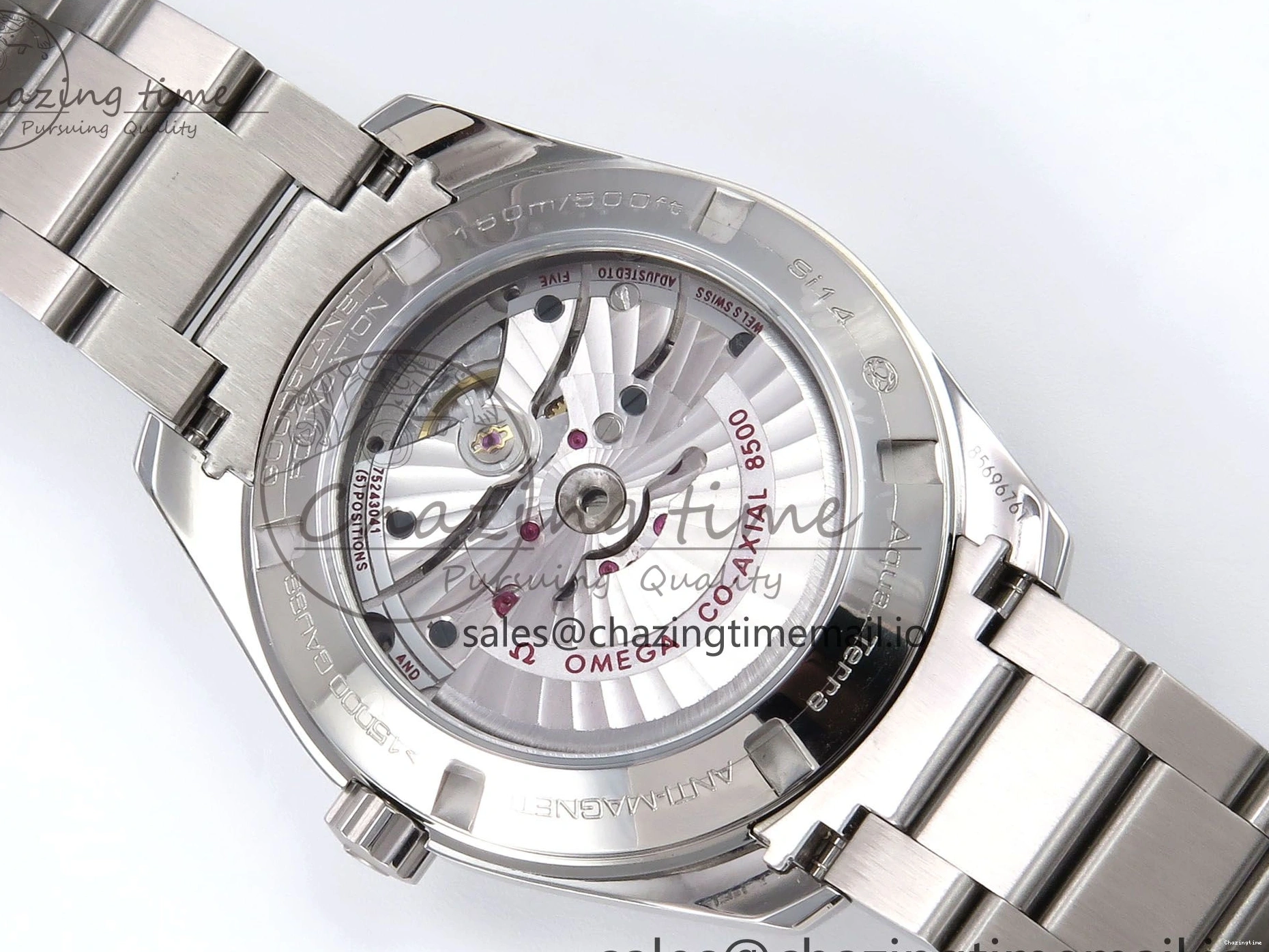 0508 Snug Aqua Terra 150M GMT OMF 1:1 Best Edition White RG Textured Dial on SS Bracelet A 7714